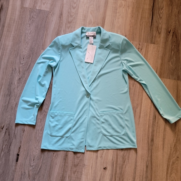 Casual Vintage Blazer Jacket Eggshell Blue Y2k - Picture 6 of 11